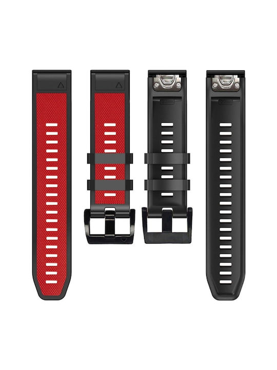 Силиконова Кайшка Quickfit 22mm Garmin Червено Черно Силиконова Кайшка Quickfit 22mm Garmin Червено Черно