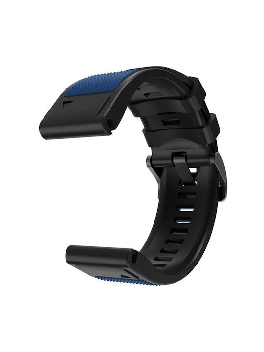 Силиконова Каишка Quickfit 22mm Garmin Син Черен Силиконова Каишка Quickfit 22mm Garmin Син Черен