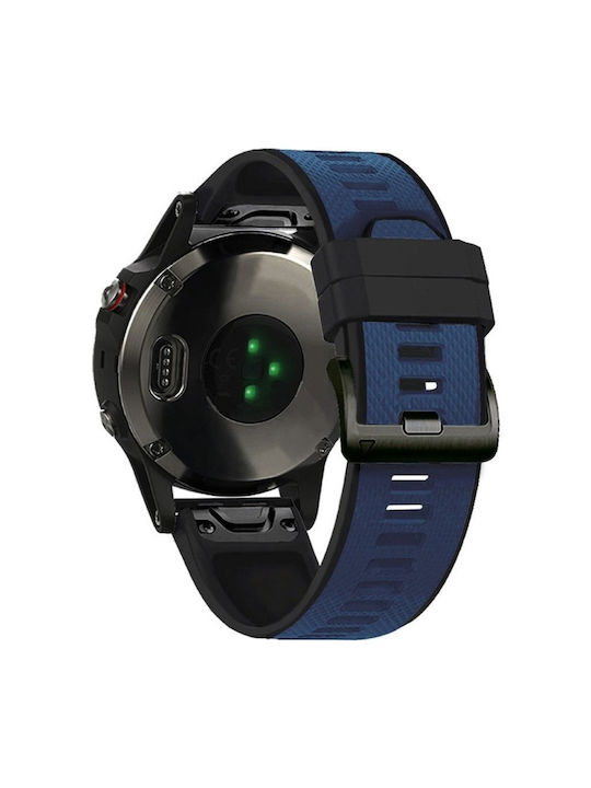 Силиконова Каишка Quickfit 22mm Garmin Син Черен