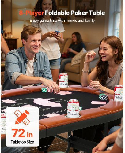Vevor Masa de poker Metalic Pliabil Maro 1buc