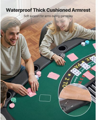 Vevor Poker Table Metal Foldable Green 1pcs