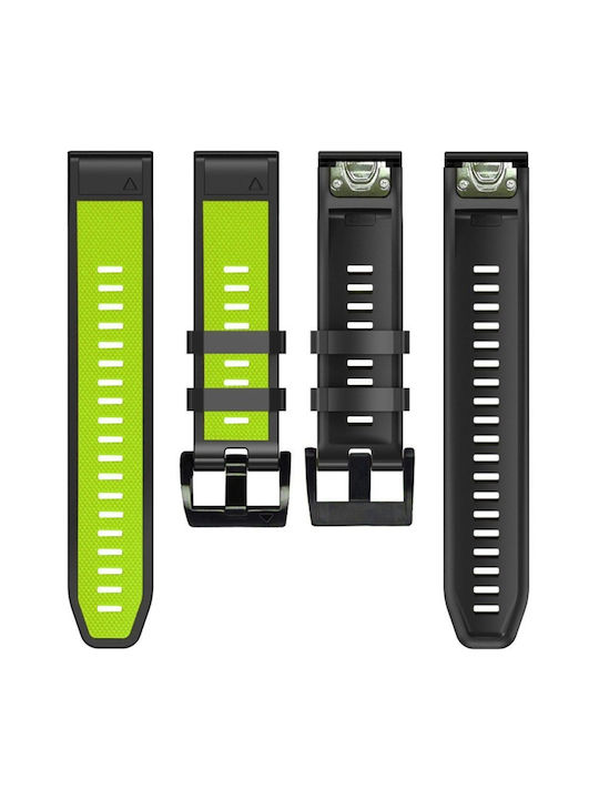 Силиконова Каишка Quickfit 22mm Garmin Лимонено Черно Силиконова Каишка Quickfit 22mm Garmin Лимонено Черно