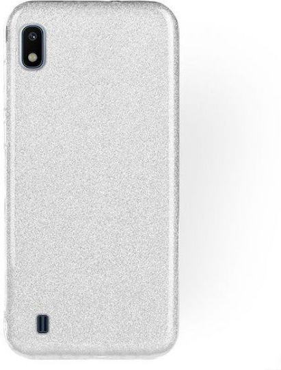 Forcell Shining Umschlag Rückseite Silikon Silber (Galaxy A10)