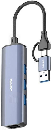 Ldnio USB Хъб 4 Порта USB 3.0 с Връзка USB-A
