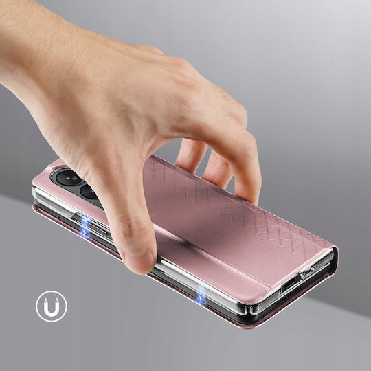 Dux Ducis Bril Brieftasche Leder Rosa (Galaxy Z Fold5)