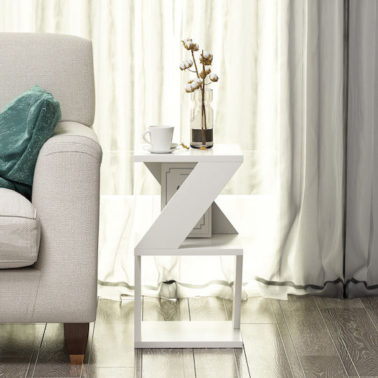 Στρογγυλό Βοηθητικό Τραπεζάκι Albeni Ξύλινο White Μ30xΠ30xΥ50εκ.