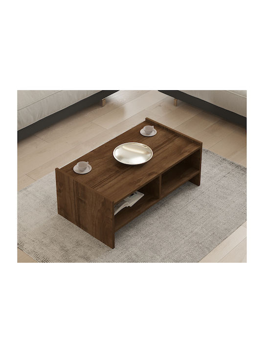 Ορθογώνιο Κεντρικό Τραπεζάκι Pera Ξύλινο Walnut Μ90xΠ50xΥ35εκ.