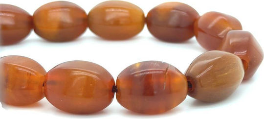Worry Beads Horn Brown Distressed Tassel 21 Beads