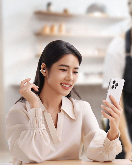 Baseus Bowie MC1 Open Ear Bluetooth Handsfree Ακουστικά με Αντοχή στον Ιδρώτα και Θήκη Φόρτισης Λευκά