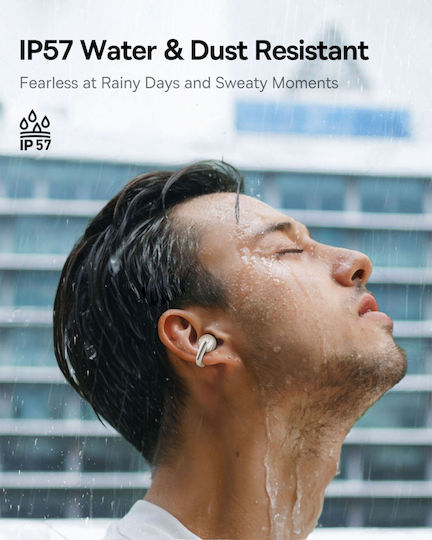 Baseus Bowie MC1 Open Ear Bluetooth Handsfree Ακουστικά με Αντοχή στον Ιδρώτα και Θήκη Φόρτισης Λευκά
