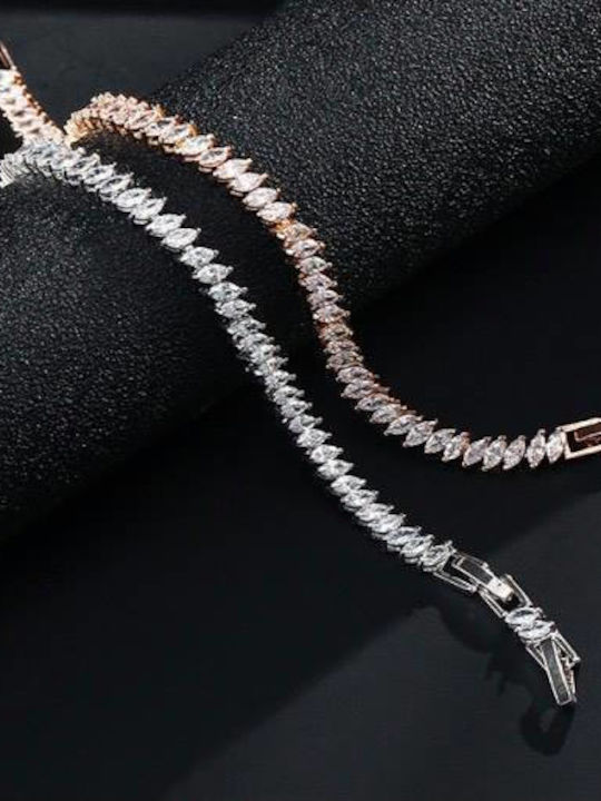 Women's Bracelet Gold Plated with Zircon