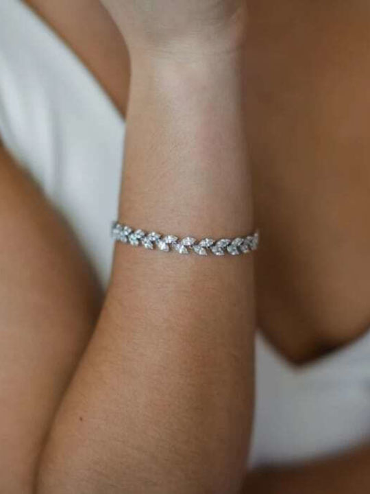 Damen Armband mit Zirkon 17,5cm
