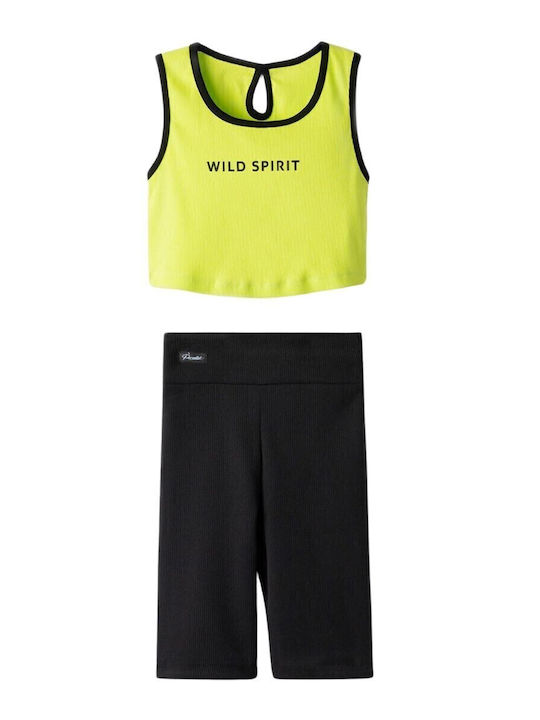 Set pentru copii cu colanți Vară 2buc Lime/black