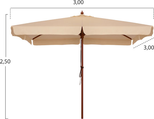 HomeMarkt Ersatzschirmstoff Beige 3x3m