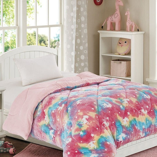 Dimcol Kinderbettdecke Leuchtend Einzel Unicorn Rosa 160x220cm