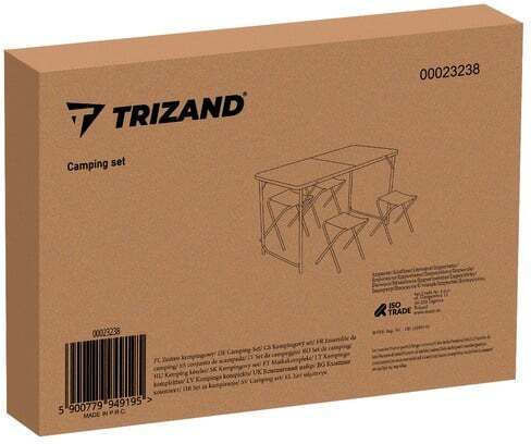 Trizand Aluminum Table Set for Camping Foldable in Case White