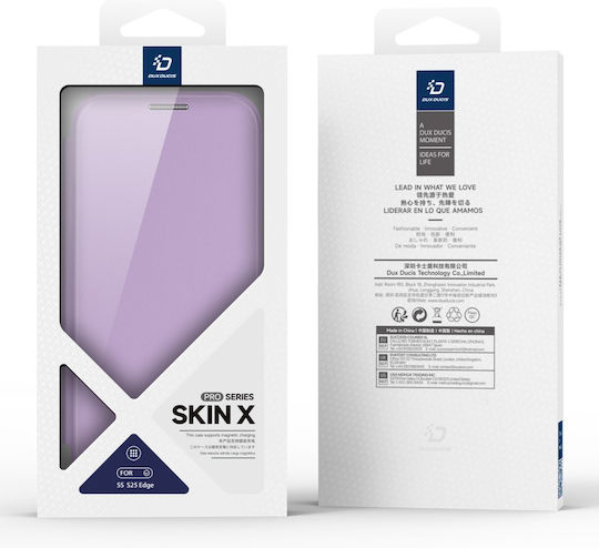 Dux Ducis Skin X Pro Brieftasche Silikon Lila Galaxy S25 Edge