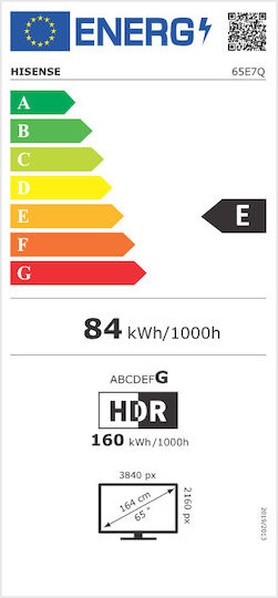 Hisense Smart Τηλεόραση 65" 4K UHD QLED E7Q HDR (2025) 65E7Q