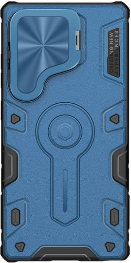 Samsung Galaxy S25 Ultra Geschützte Nillkin Camshield Armor Prop Magsafe Blaue Handyhülle