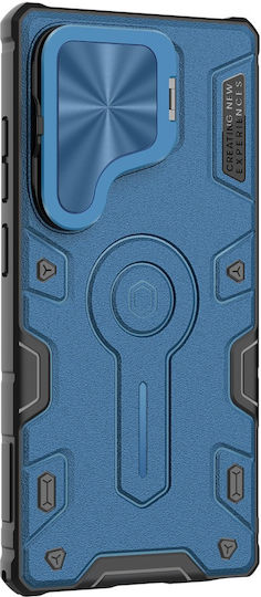 Samsung Galaxy S25 Ultra Geschützte Nillkin Camshield Armor Prop Magsafe Blaue Handyhülle