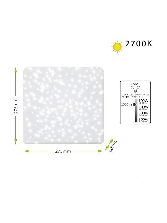 Light Starry Sky Plafonieră de Tavan 27.5buc Albă cu LED Integrat
