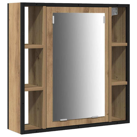 vidaXL Blat cu Lavoar, Oglindă & Coloană L80xW30xH60cm Chestnut