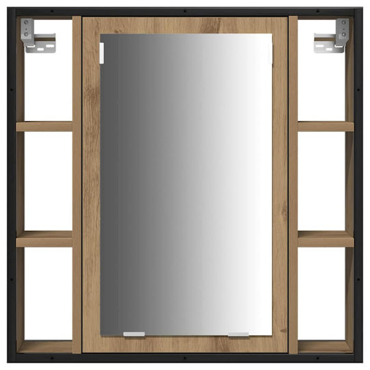 vidaXL Blat cu Lavoar, Oglindă & Coloană L80xW30xH60cm Chestnut