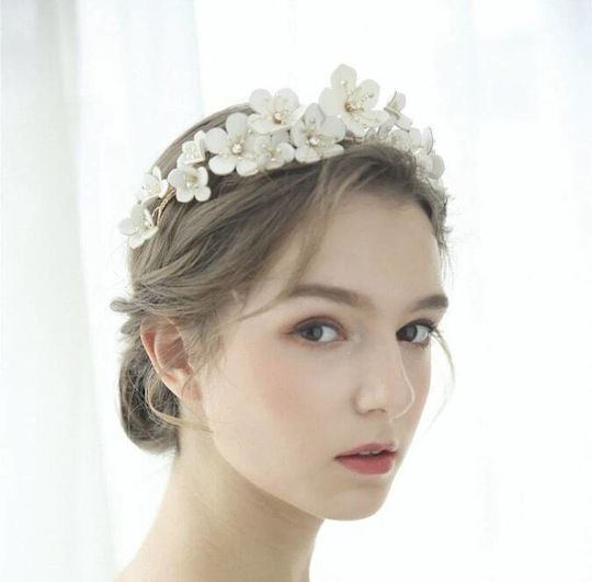 ''marina'' Handmade Leather Floral Bridal Crown