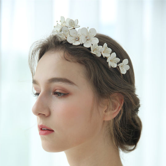 ''marina'' Handmade Leather Floral Bridal Crown
