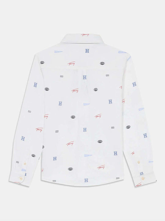 Kids Shirt Long Sleeve White Varsity