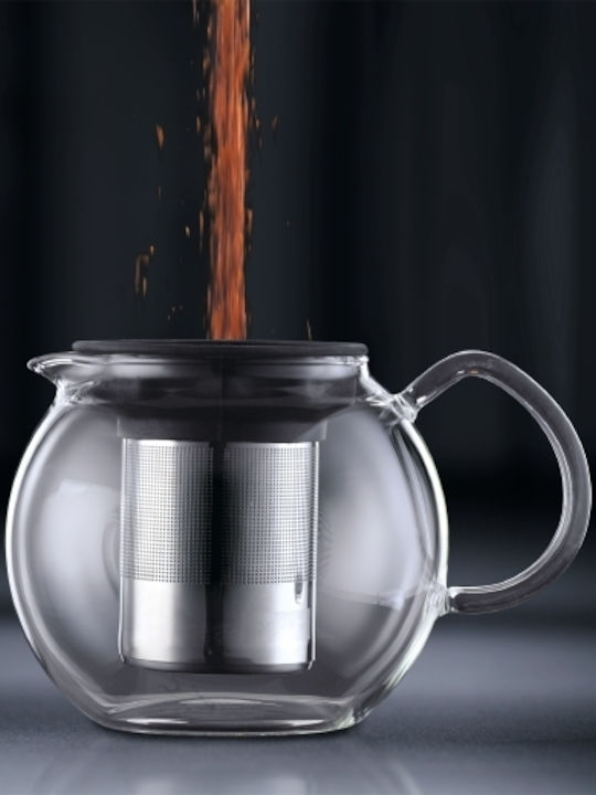 Bodum Assam Ceainic cu Filtru Sticlă Transparent 1000ml