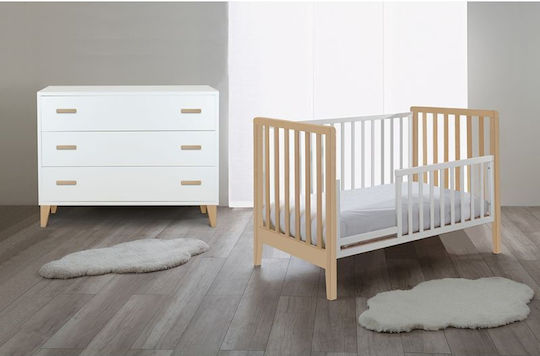 Βρεφική Συρταριέρα με 3 Συρτάρια Λευκή 115x51x85cm