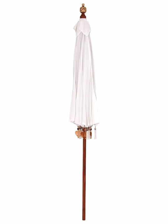 Runder Holz-Garten- und Terrassen-Sonnenschirm Beige F2.5xY2.49m