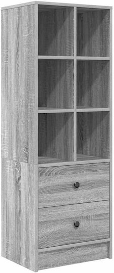 Дървен Офисен Шкаф Сив Сонома 45.5x34x127см