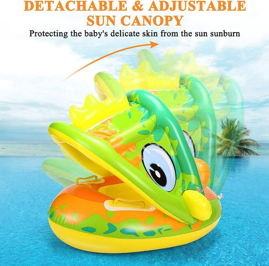 Σωσίβιο Swimtrainer με Σκίαστρο Κίτρινο Παιδικό Δράκος