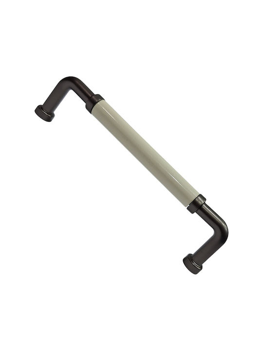 Premier Handle Furniture made of Porcelain & Zamak & Metallic Black 174mm (Center Distance 160mm) 11993-160-BRZ1 1pcs
