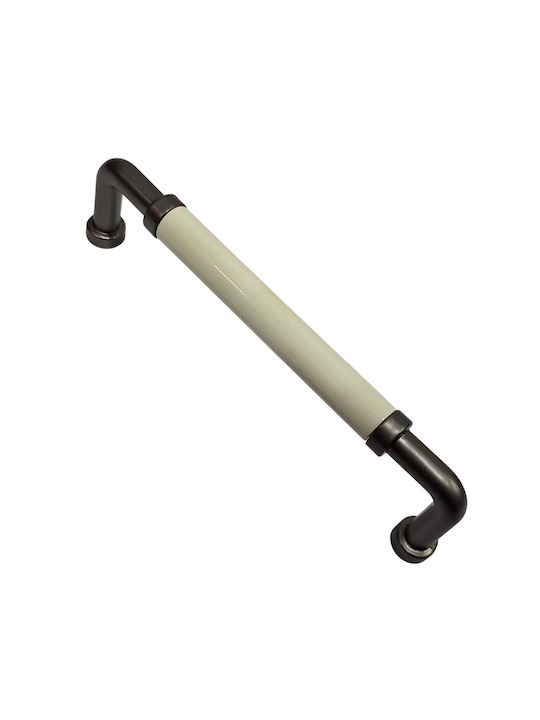 Premier Handle Furniture made of Porcelain & Zamak & Metallic Black 142mm (Center Distance 128mm) 11994-128-BRZ1 1pcs