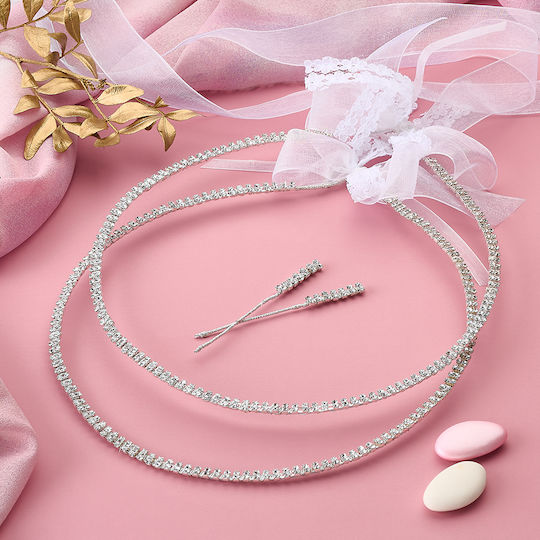 «strass Crowns» Επάργυρα Στέφανα Γλυκό Καμπυλωτό Σχήμα Ποιοτικά Λαμπερά Κρυσταλλάκια