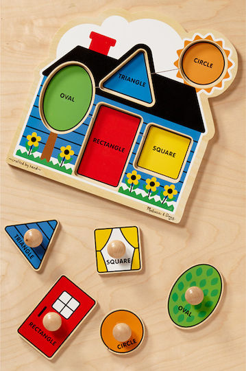 Ξύλινο Παιδικό Puzzle Σφηνώματα Τα Πρώτα Σχήματα 5pcs Melissa & Doug