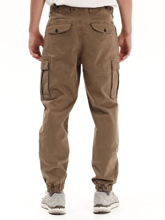 Trousers Cargo Elastic in Regular Fit Beige