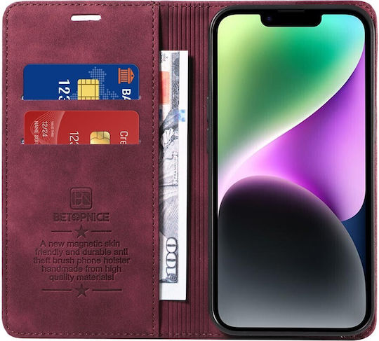 Betopnice Book Burgundy (Motorola Moto G86 5G)