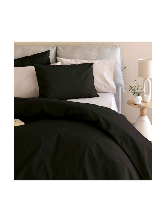 Palamaiki Etoile Pillowcase Set with Envelope Cover Jet Black 52x72cm.