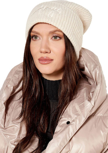 Beanie Masculin Căciulă Tricotat în culoarea Ecru