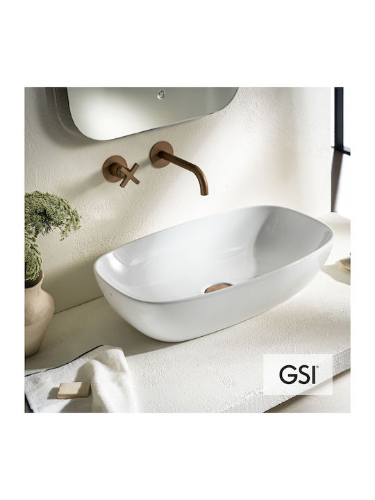 GSI Nubes Aufgesetztes Waschbecken Porzellan 60x38x16cm White