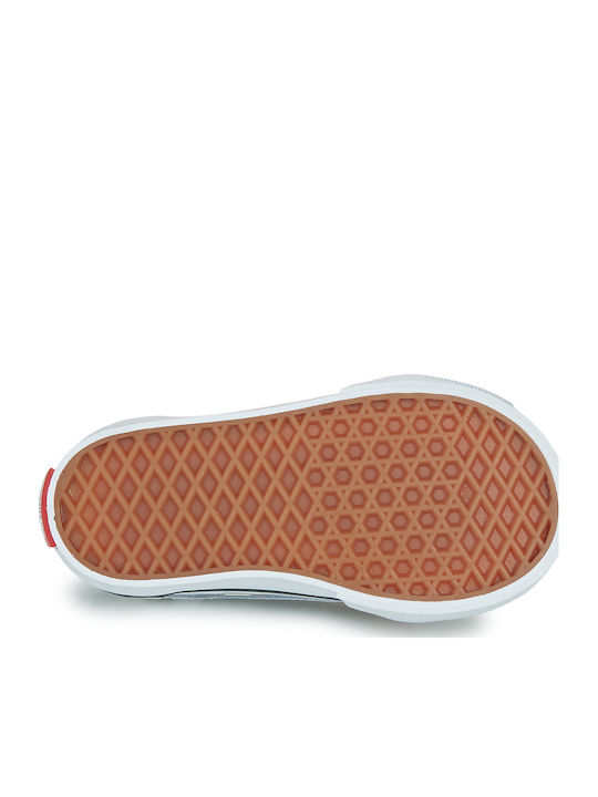 Old Skool Kids Sneakers With Hoop & Loop Closure Brown