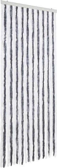 vidaXL Fabric Door Curtain Grey-White 90x220cm 241224