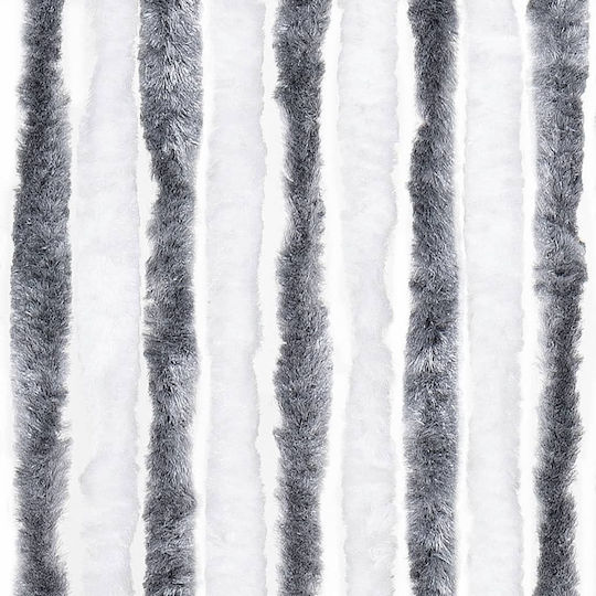 vidaXL Fabric Door Curtain Grey-White 90x220cm 241224