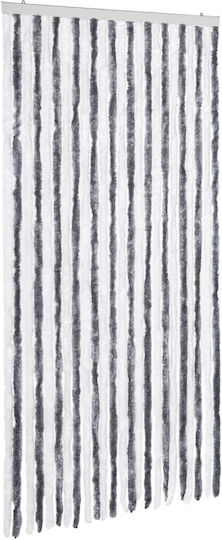 vidaXL Fabric Door Curtain Grey-White 100x220cm 241225
