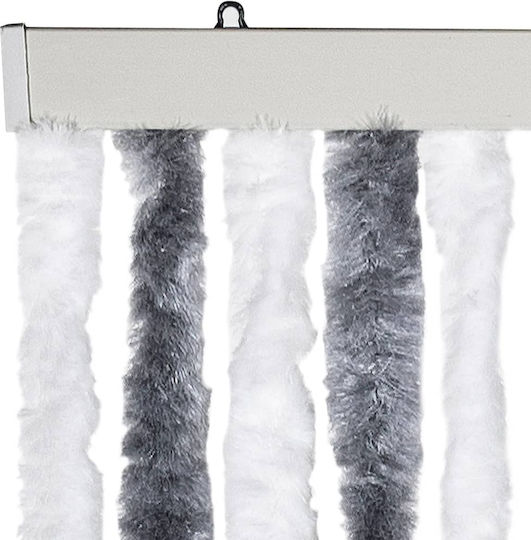 vidaXL Fabric Door Curtain Grey-White 100x220cm 241225