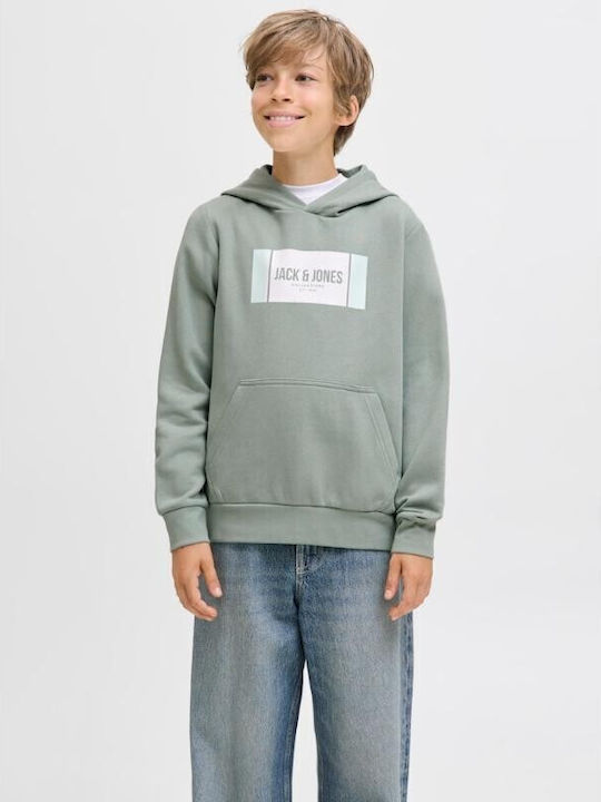 Kids Sweatshirt with Hood and Pockets Green